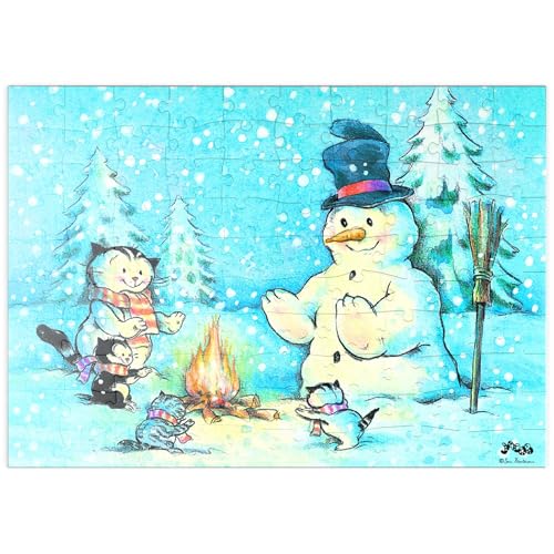 MyPuzzle Kater Jacob - Der Schneemann - Premium 100 Teile Puzzle - MyPuzzle Sonderkollektion von Kater Jacob von MyPuzzle.com