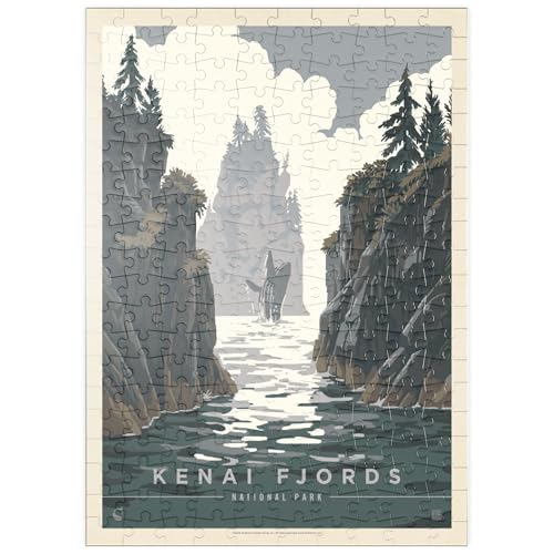 MyPuzzle Kenai Fjords National Park: Whale Watching, Vintage Poster - Premium 200 Teile Puzzle - MyPuzzle Sonderkollektion von Anderson Design Group von MyPuzzle.com