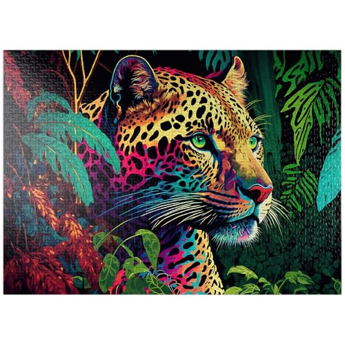 Leopard - Pop-Art Style - Premium 1000 Teile Puzzle für Erwachsene von MyPuzzle.com