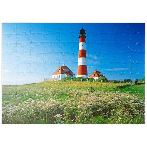 MyPuzzle Leuchtturm im Nationalpark Wattenmeer, Westerhever, Deutschland - Premium 100 Teile Puzzle - MyPuzzle Sonderkollektion von Puzzle Galaxy von MyPuzzle.com