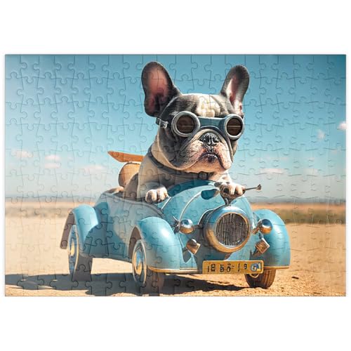 MyPuzzle Lustige Bulldogge fährt Auto - Premium 200 Teile Puzzle - MyPuzzle Sonderkollektion von Starnberger Spiele von MyPuzzle.com