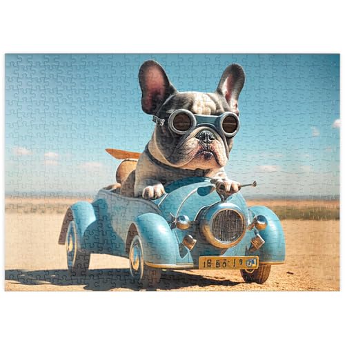 MyPuzzle Lustige Bulldogge fährt Auto - Premium 500 Teile Puzzle - MyPuzzle Sonderkollektion von Starnberger Spiele von MyPuzzle.com