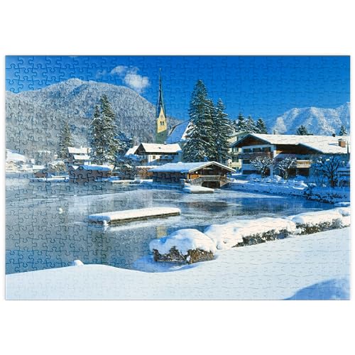 MyPuzzle Malerwinkel mit Kirche von Rottach-Egern am Tegernsee, Oberbayern - Premium 500 Teile Puzzle - MyPuzzle Sonderkollektion von Puzzle Galaxy von MyPuzzle.com