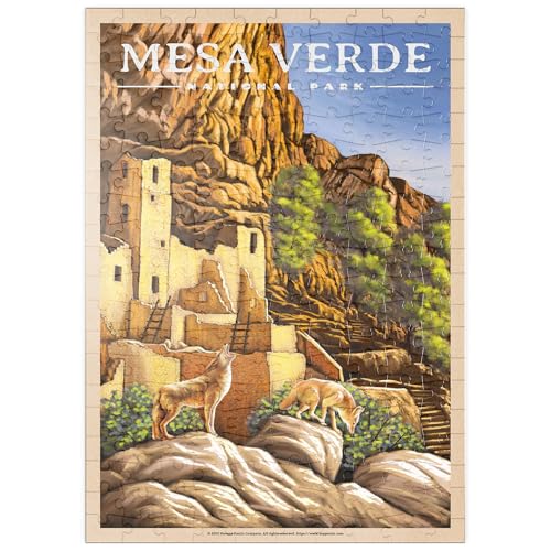 MyPuzzle Mesa Verde National Park - Sunrise at Cliff Palace, Vintage Travel Poster - Premium 200 Teile Puzzle - MyPuzzle Sonderkollektion von Havana Puzzle Company von MyPuzzle.com