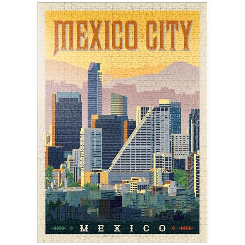 MyPuzzle Mexiko: Mexiko-Stadt, Vintage Poster - Premium 1000 Teile Puzzle - MyPuzzle Sonderkollektion von Anderson Design Group von MyPuzzle.com