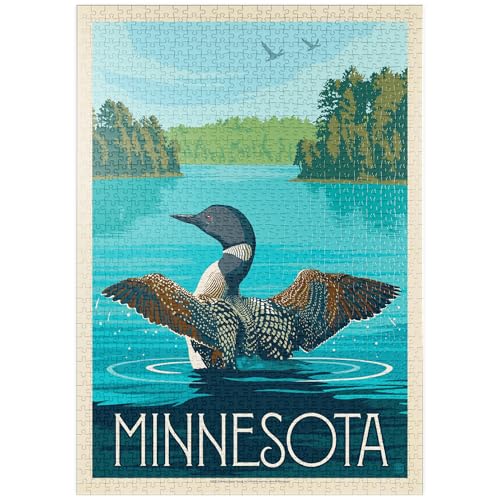 MyPuzzle Minnesota: Seetaucher, Vintage Poster - Premium 1000 Teile Puzzle - MyPuzzle Sonderkollektion von Anderson Design Group von MyPuzzle.com