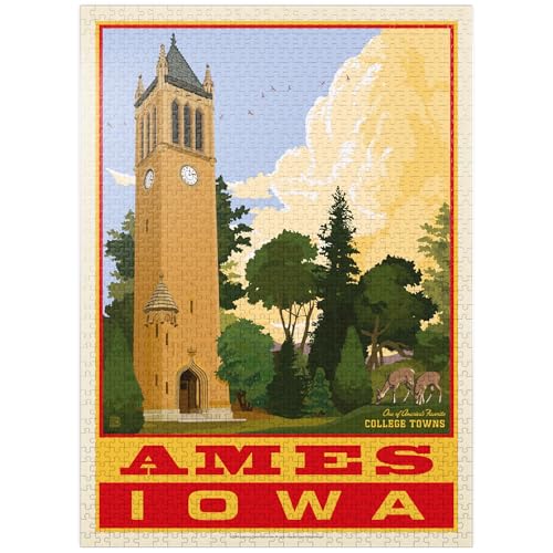 MyPuzzle American College Towns: Ames, Iowa Vintage Poster - Premium 1000 Teile Puzzle für Erwachsene von MyPuzzle.com