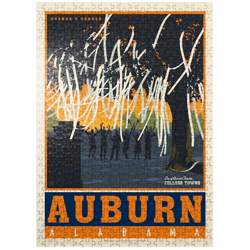 MyPuzzle American College Towns: Auburn, Alabama, Vintage-Poster, Premium 500 Teile Puzzle für Erwachsene von MyPuzzle.com