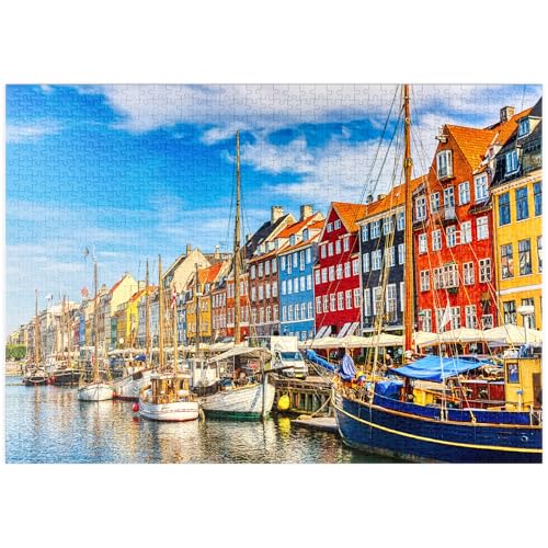 MyPuzzle Berühmter Alter Nyhavn Hafen im Zentrum von Kopenhagen, Dänemark - Premium 1000 Teile Puzzle - MyPuzzle Sonderkollektion von Puzzle Galaxy von MyPuzzle.com