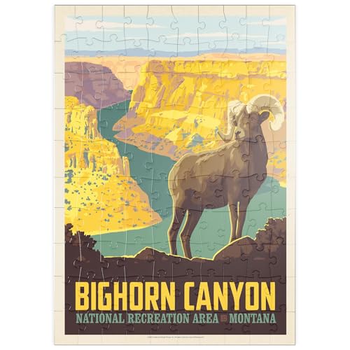 MyPuzzle Bighorn Canyon National Recreation Area, Montana, Vintage Poster - Premium 100 Teile Puzzle - MyPuzzle Sonderkollektion von Anderson Design Group von MyPuzzle.com