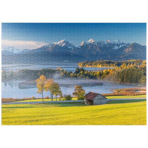 MyPuzzle Blick über den Forggensee bei Füssen - Premium 1000 Teile Puzzle - MyPuzzle Sonderkollektion von Puzzle Galaxy von MyPuzzle.com