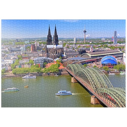 MyPuzzle Blick über den Rhein mit Kölner Dom und Hohenzollernbrücke, Köln - Premium 1000 Teile Puzzle - MyPuzzle Sonderkollektion von Puzzle Galaxy von MyPuzzle.com