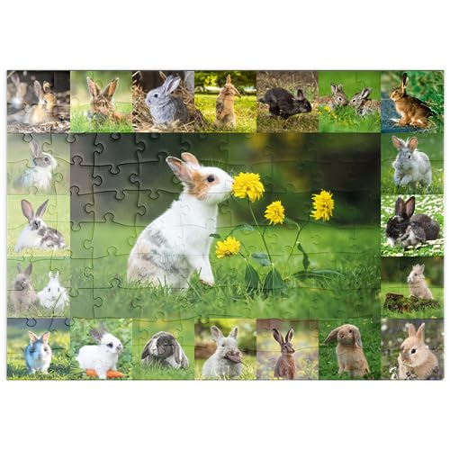 MyPuzzle Bunnies & Flowers - Collage No. 1 - Premium 100 Teile Puzzle - MyPuzzle Sonderkollektion von Starnberger Spiele von MyPuzzle.com