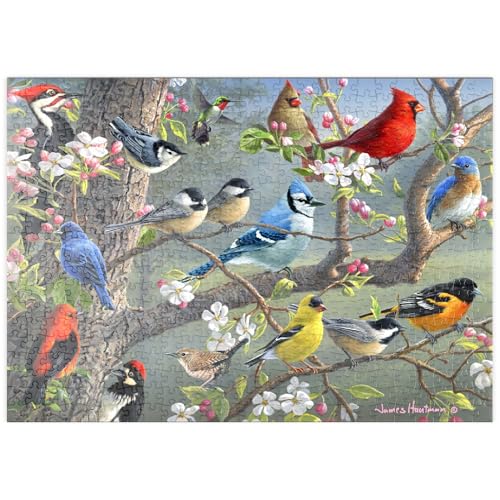 MyPuzzle Bunte Vögel im Blütenbaum - Premium 500 Teile Puzzle - MyPuzzle Sonderkollektion von Puzzle Galaxy von MyPuzzle.com