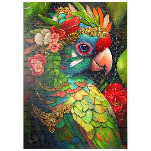 MyPuzzle Bunter tropischer Papagei mit Blumenkrone - Premium 200 Teile Puzzle - MyPuzzle Sonderkollektion von Puzzle Galaxy MyPuzzle Bunter tropischer Papagei mit Blumenkrone - Premium 200 Teile Puzzle - MyPuzzle Sonderkollektion von Puzzle Galaxy von MyPuzzle.com