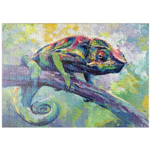 MyPuzzle Buntes Pantherchamäleon auf einem AST - Premium 200 Teile Puzzle - MyPuzzle Sonderkollektion von Puzzle Galaxy MyPuzzle Buntes Pantherchamäleon auf einem AST - Premium 200 Teile Puzzle - MyPuzzle Sonderkollektion von Puzzle Galaxy von MyPuzzle.com