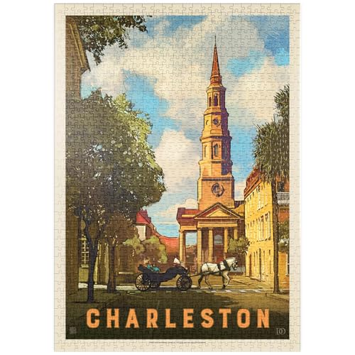 MyPuzzle Charleston, South Carolina: St Philip's Church, Vintage Poster - Premium 1000 Teile Puzzle - MyPuzzle Sonderkollektion von Anderson Design Group von MyPuzzle.com