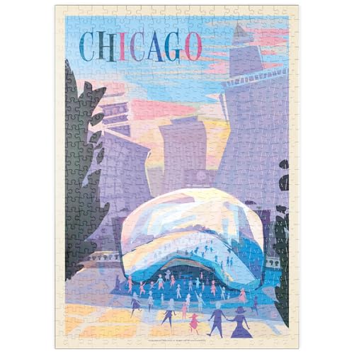 MyPuzzle Chicago, IL: Millennium Park (Mod Design), Vintage Poster - Premium 500 Teile Puzzle - MyPuzzle Sonderkollektion von Anderson Design Group von MyPuzzle.com