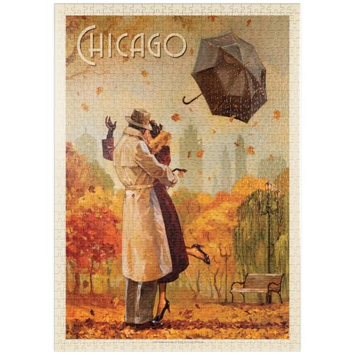 MyPuzzle Chicago: Windy City Kiss, Vintage Poster - Premium 1000 Teile Puzzle - MyPuzzle Sonderkollektion von Anderson Design Group von MyPuzzle.com