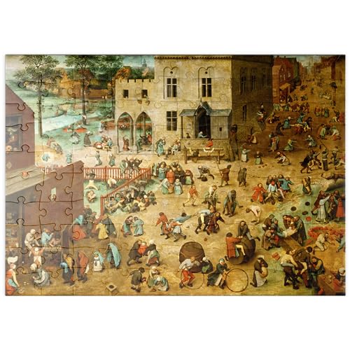 MyPuzzle Children's Games, 1560, by Pieter Bruegel The Elder - Premium 100 Teile Puzzle - MyPuzzle Sonderkollektion von Æpyornis von MyPuzzle.com