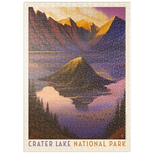 MyPuzzle Crater Lake National Park: Dawn, Vintage Poster - Premium 500 Teile Puzzle - MyPuzzle Sonderkollektion von Anderson Design Group von MyPuzzle.com