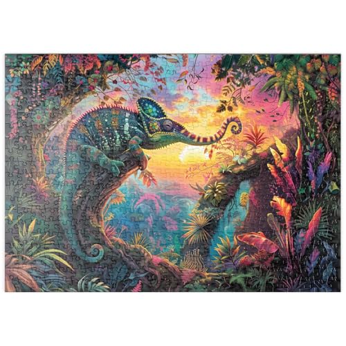 MyPuzzle Das elefantastische Chamäleon - Fantasie-Tier im farbenprächtigen Dschungel - Premium 500 Teile Puzzle - MyPuzzle Sonderkollektion von Starnberger Spiele von MyPuzzle.com