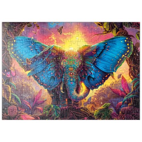 MyPuzzle Der elefantastische Schmetterling - Fantasie-Tier im farbenprächtigen Dschungel - Premium 200 Teile Puzzle - MyPuzzle Sonderkollektion von Starnberger Spiele von MyPuzzle.com