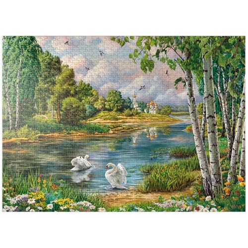 MyPuzzle Dorflandschaft - Premium 1000 Teile Puzzle für Erwachsene von MyPuzzle.com