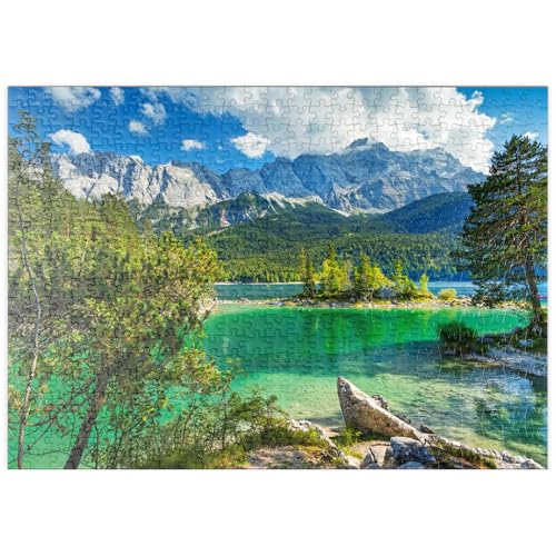 MyPuzzle Eibsee mit Wettersteingebirge und Zugspitze (2962m) bei Grainau, Oberbayern - Premium 500 Teile Puzzle - MyPuzzle Sonderkollektion von Puzzle Galaxy von MyPuzzle.com