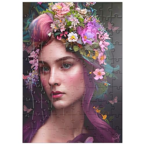 MyPuzzle Elegante Frau mit Blumenkranz und Schmetterlingsakzenten - Premium 100 Teile Puzzle - MyPuzzle Sonderkollektion von Puzzle Galaxy MyPuzzle Elegante Frau mit Blumenkranz und Schmetterlingsakzenten - Premium 100 Teile Puzzle - MyPuzzle Sonderkollektion von Puzzle Galaxy von MyPuzzle.com