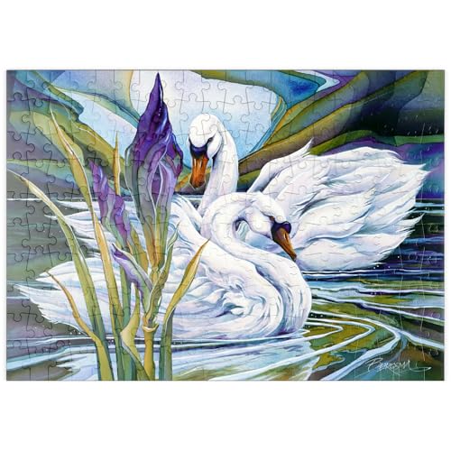 MyPuzzle Elegante Schwäne in stilvoller Wasserlandschaft - Premium 200 Teile Puzzle - MyPuzzle Sonderkollektion von Puzzle Galaxy von MyPuzzle.com