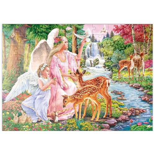 MyPuzzle Engel und Rehe am Fluss - Premium 100 Teile Puzzle - MyPuzzle Sonderkollektion von Puzzle Galaxy von MyPuzzle.com