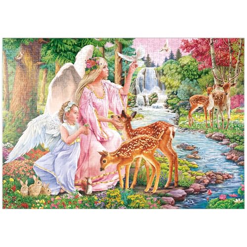 MyPuzzle Engel und Rehe am Fluss - Premium 1000 Teile Puzzle - MyPuzzle Sonderkollektion von Puzzle Galaxy von MyPuzzle.com