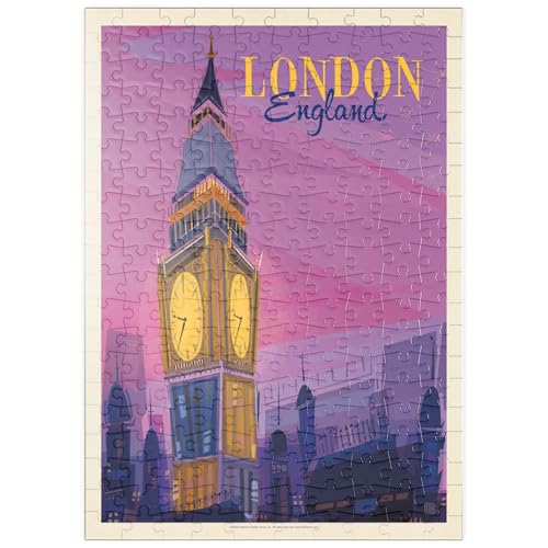 MyPuzzle England: London, Big Ben (Mod Design), Vintage Poster - Premium 200 Teile Puzzle - MyPuzzle Sonderkollektion von Anderson Design Group von MyPuzzle.com