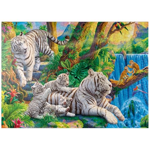 MyPuzzle Family of White Tiger - Premium 1000 Teile Puzzle für Erwachsene von MyPuzzle.com