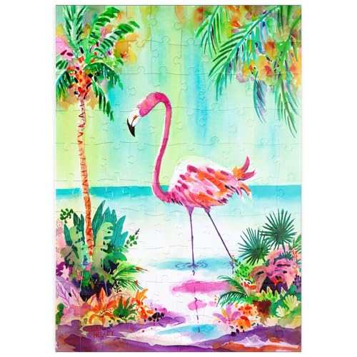 MyPuzzle Flamingo-Lagune – Aquarellkunstwerk - Premium 100 Teile Puzzle - MyPuzzle Sonderkollektion von Puzzle Galaxy von MyPuzzle.com