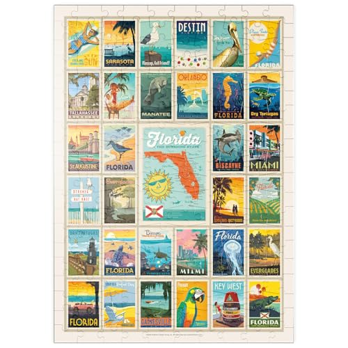 MyPuzzle Florida: Multi-Image Print, Vintage Poster - Premium 200 Teile Puzzle - MyPuzzle Sonderkollektion von Anderson Design Group von MyPuzzle.com