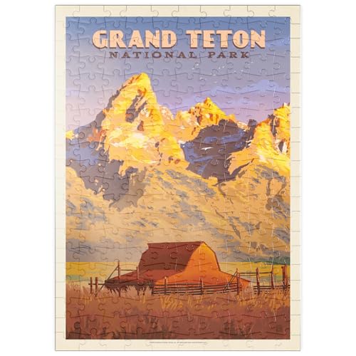MyPuzzle Grand Teton National Park: Scheune, Vintage Poster - Premium 200 Teile Puzzle - MyPuzzle Sonderkollektion von Anderson Design Group MyPuzzle Grand Teton National Park: Scheune, Vintage Poster - Premium 200 Teile Puzzle - MyPuzzle Sonderkollektion von Anderson Design Group von MyPuzzle.com