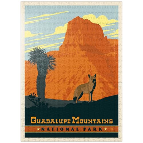 MyPuzzle Guadalupe Mountains National Park, TX, Vintage Poster - Premium 1000 Teile Puzzle für Erwachsene von MyPuzzle.com