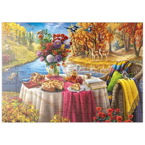 MyPuzzle Herbstliche Teestunde - Premium 100 Teile Puzzle - MyPuzzle Sonderkollektion von Puzzle Galaxy von MyPuzzle.com