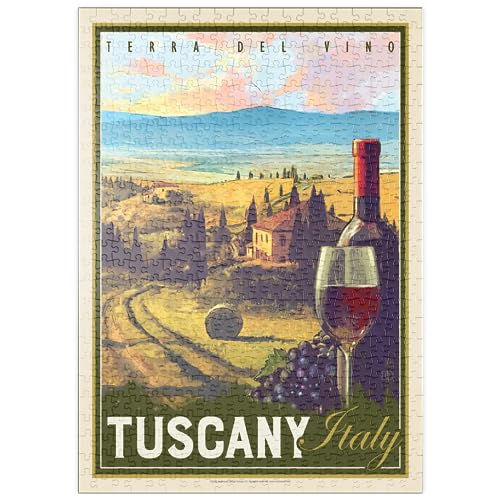 MyPuzzle Italien, Toskana: Terra Del Vino (Weinland), Vintage Poster - Premium 500 Teile Puzzle - MyPuzzle Sonderkollektion von Anderson Design Group von MyPuzzle.com