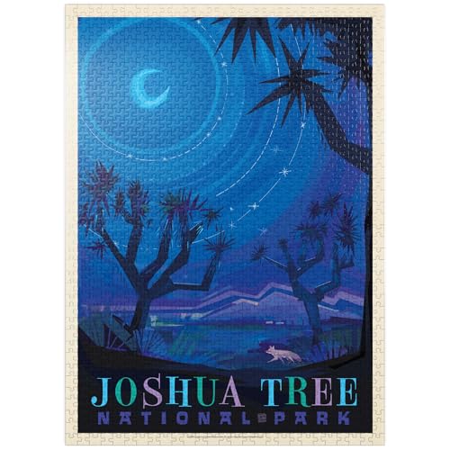 MyPuzzle Joshua Tree National Park - Starlight (Mod Design), Vintage Poster - Premium 1000 Teile Puzzle für Erwachsene von MyPuzzle.com