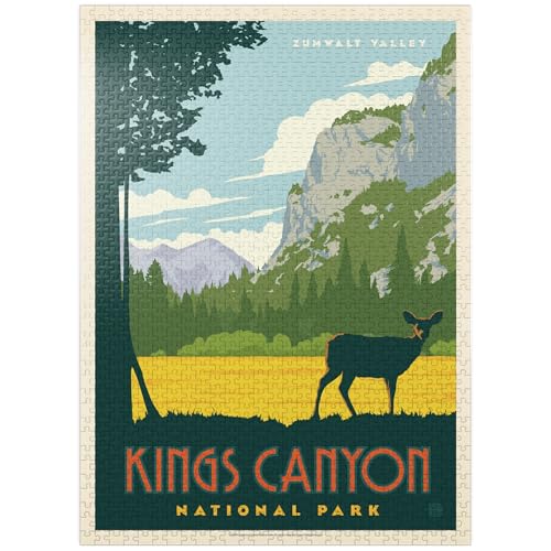 MyPuzzle Kings Canyon National Park, Vintage Poster - Premium 1000 Teile Puzzle für Erwachsene von MyPuzzle.com