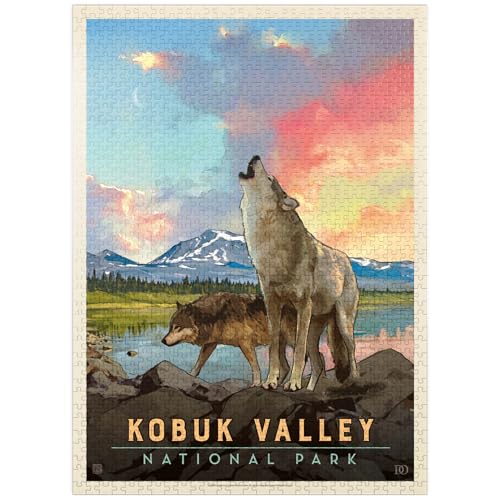 MyPuzzle Kobuk Valley National Park Wölfe Vintage Poster - Premium 1000 Teile Puzzle für Erwachsene von MyPuzzle.com