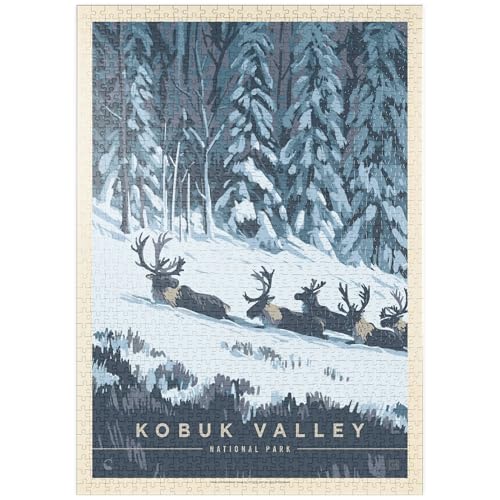 MyPuzzle Kobuk Valley National Park: Winter Wonderland, Vintage Poster - Premium 1000 Teile Puzzle - MyPuzzle Sonderkollektion von Anderson Design Group von MyPuzzle.com