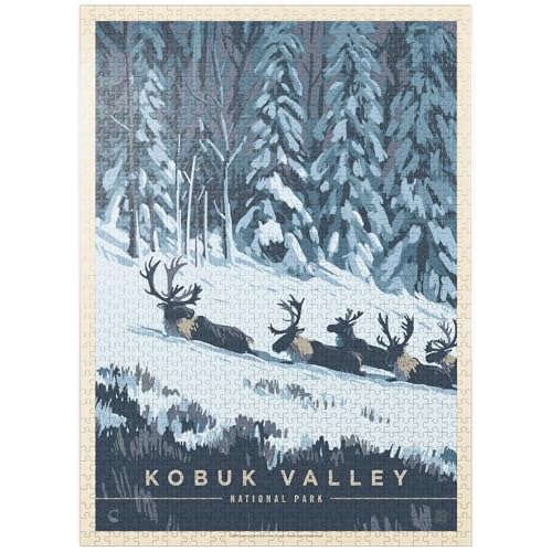 MyPuzzle Kobuk Valley National Park: Winter Wonderland, Vintage Poster - Premium 1000 Teile Puzzle für Erwachsene von MyPuzzle.com