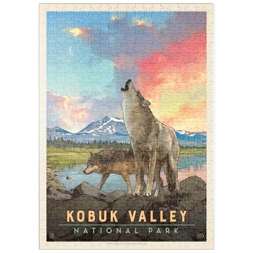 MyPuzzle Kobuk Valley National Park: Wolves, Vintage Poster - Premium 500 Teile Puzzle - MyPuzzle Sonderkollektion von Anderson Design Group von MyPuzzle.com