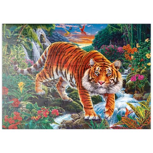 MyPuzzle Kraft und Anmut: Der Tiger im tropischen Paradies - Premium 100 Teile Puzzle - MyPuzzle Sonderkollektion von Puzzle Galaxy von MyPuzzle.com