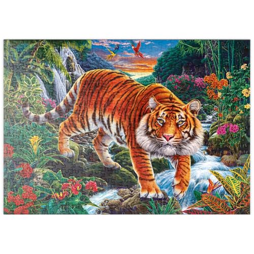 MyPuzzle Kraft und Anmut: Der Tiger im tropischen Paradies - Premium 500 Teile Puzzle - MyPuzzle Sonderkollektion von Puzzle Galaxy von MyPuzzle.com