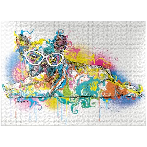 MyPuzzle Lazy Frenchie - Premium 1000 Teile Puzzle für Erwachsene von MyPuzzle.com